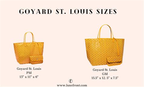 goyard artois pm|goyard tote bag size comparison.